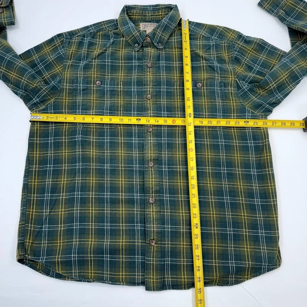 Duluth Trading Free Swinging Flannel Shirt Mens XL Green Plaid Relaxed 52007‎ - Picture 5 of 6